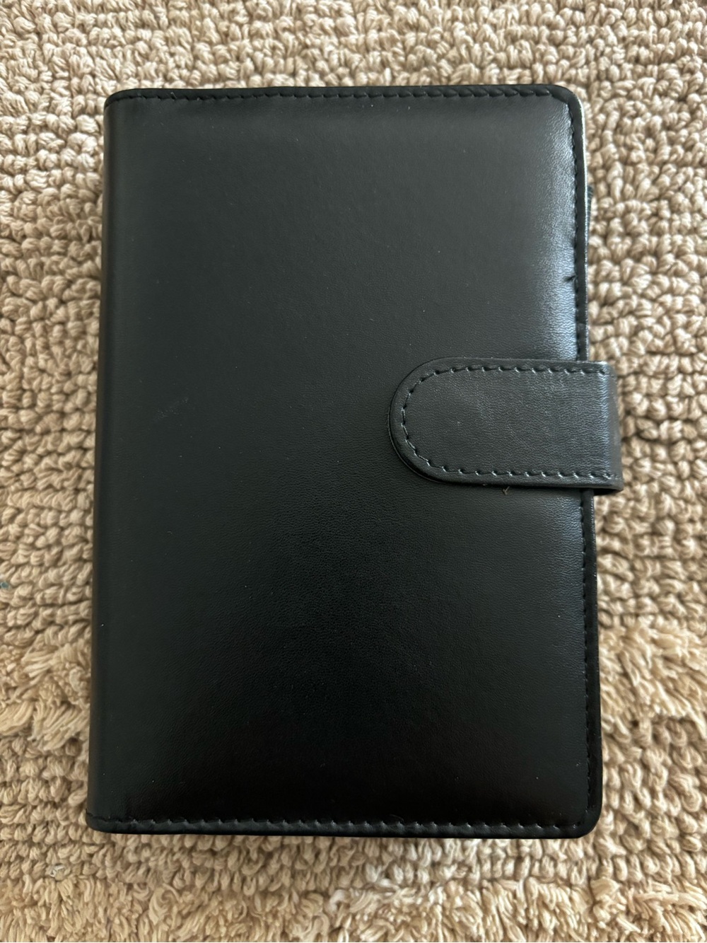 Black Leather Snap Closure Organizer